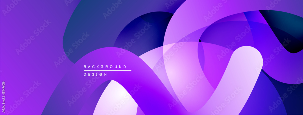 Aufkleber Abstract purple background. Overlapping shapes create dynamic visual effect. Modern design, smooth gradients, vibrant colors.