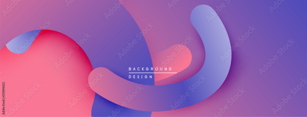 Poster Abstract fluid shapes blend, creating vibrant pinks, purples. Modern design evokes smooth motion, gentle curves. Background text reads background design.