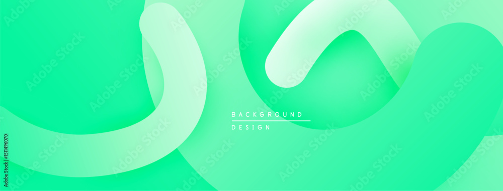 Aufkleber abstract green waves overlap, creating smooth gradients. minimalist design suggests fluidity, moveme