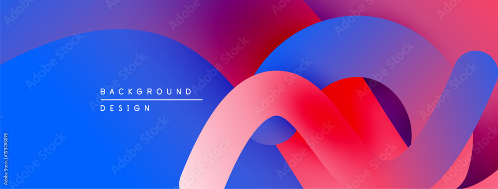 Aufkleber Abstract fluid shapes blend vibrant colors. Gradient transitions create dynamic visual effect. Modern design element for backgrounds.