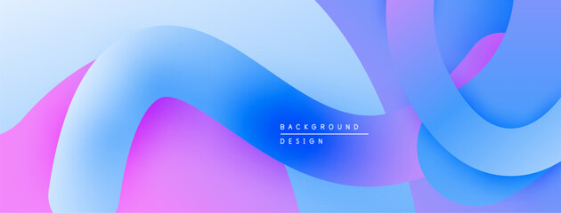 Abstract fluid shapes blend vibrant blues, pinks, purples. Modern design creates dynamic background texture. Smooth gradients offer visual interest.