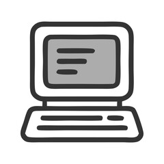 Retro Computer Illustration - Vector Icon