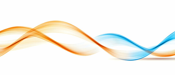 Abstract Orange And Blue Flowing Waves