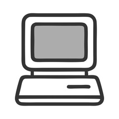 Retro Computer Icon: Vintage Tech Illustration