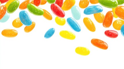 Rainbow Jelly Beans Cascade: A Delightful Shower of Colorful Candies