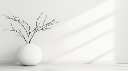 Minimalist Home Decor: White Vase with Branches