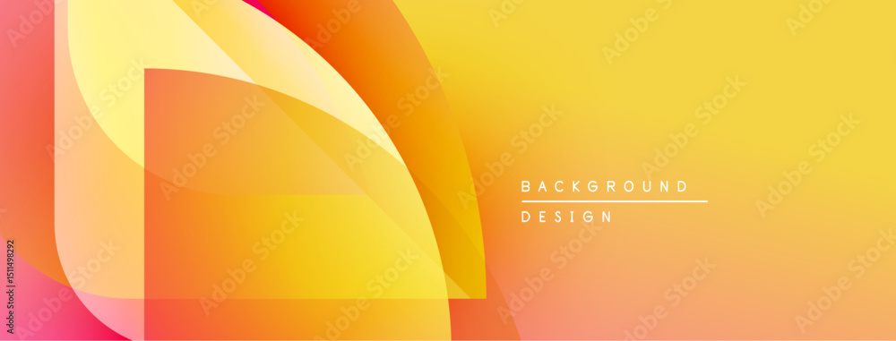 Aufkleber Abstract gradient shapes overlap, creating warm yellow, orange hues. Modern design element for backgrounds, presentations.