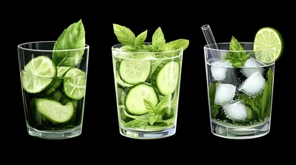 Refreshing Cucumber & Mint Summer Drinks: A Trio of Cool, Zesty Beverages Perfect for a Hot Day