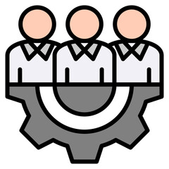 Team Collaboration outline color icon