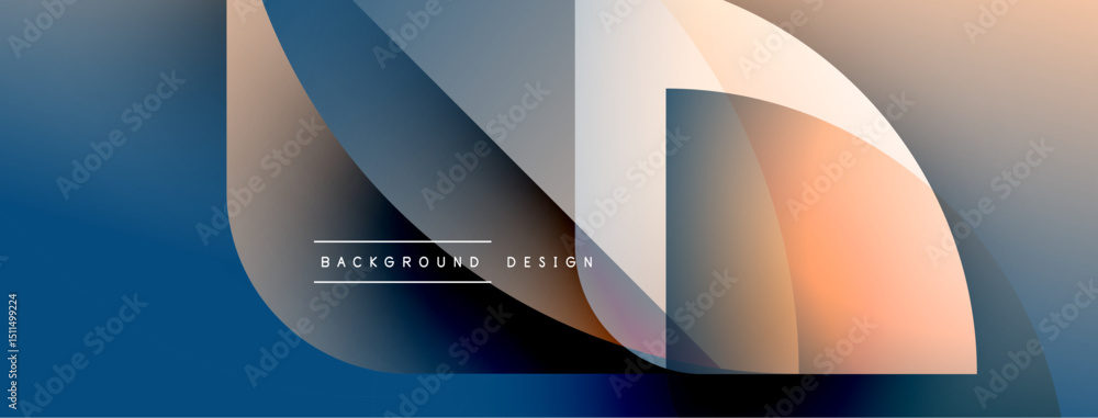 Aufkleber abstract geometric shapes overlap, creating gradient color transitions. blue, orange hues dominate d