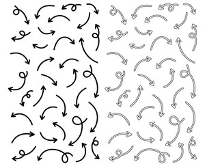 Arrows, Curved arrows, Editable arrows