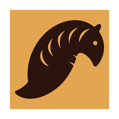 Abstract stylized illustration of a sloth or similar animal with a geometric minimalist design