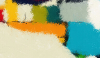 Abstract art brush strokes color blending template background, canvas texture applied.