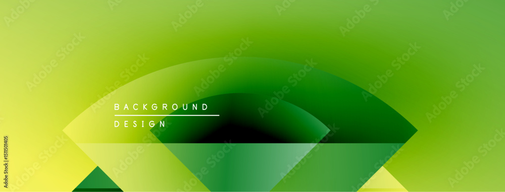 Poster gradient background features geometric shapes, text reads background design. modern aesthetic, vibra