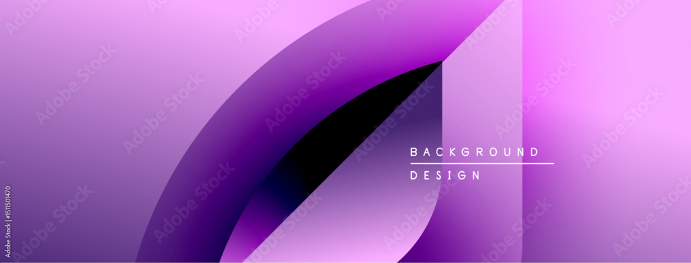 Aufkleber Abstract purple gradients create dynamic flowing shapes. Minimal text reads background design. Modern aesthetic, smooth transitions.