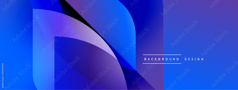 Poster Abstract blue gradient design. Overlapping shapes create dynamic visual effect. Modern, sleek presentation suitable for backgrounds.