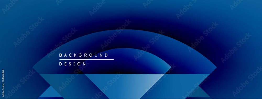 Poster abstract blue gradient background. central shape resembles glowing portal or arch. text reads backgr