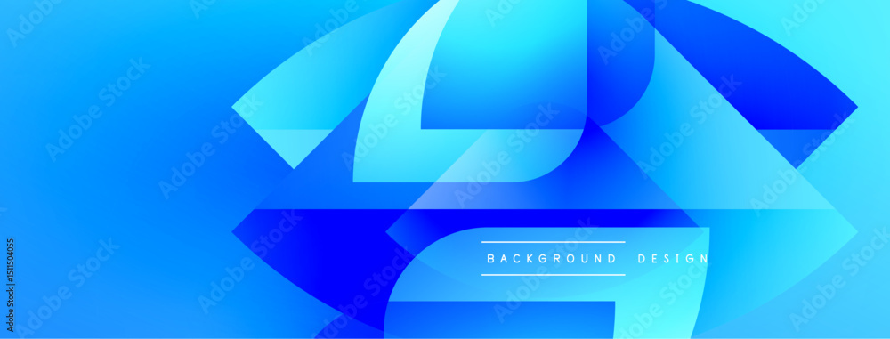 Aufkleber abstract blue design features layered shapes, gradients. modern aesthetic suitable for backgrounds, 