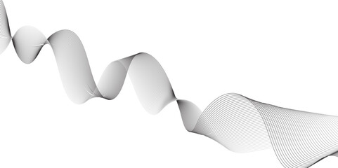 Abstract grey wavy lines Digital frequency track equalizer background. black and white wavy lines form spiral ribbon. Graphic design template banner, vector illustrator.