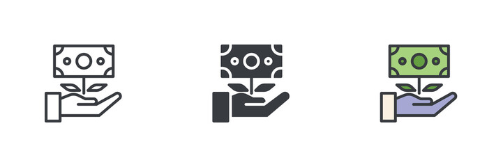 Fototapeta premium Financial investment different style icon set