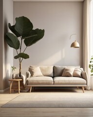 Minimalist Scandinavian Living Room: 3D Hygge, Afternoon Sun
