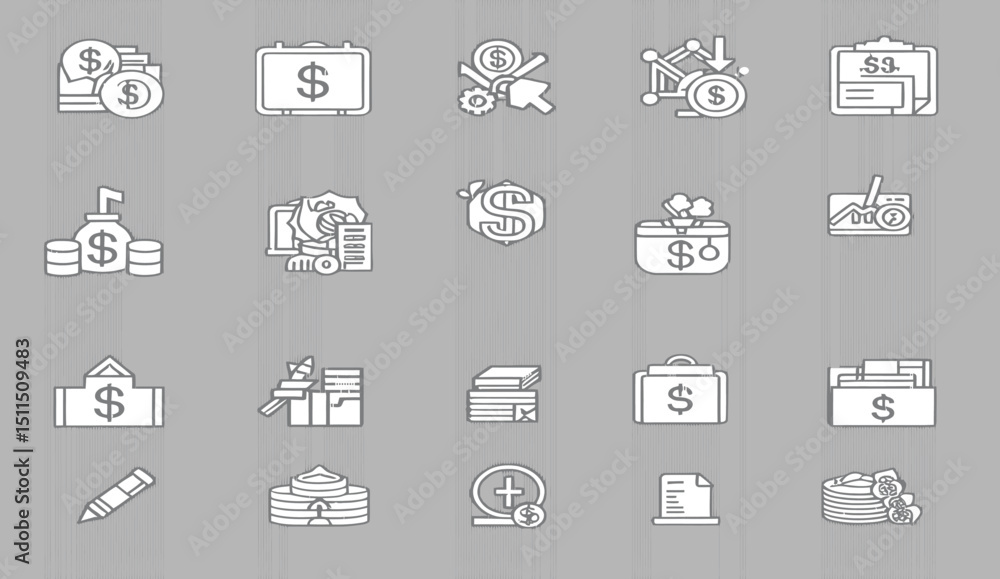 Poster vector icon set for web and mobile design