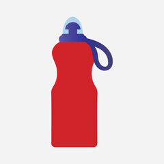 Red Sports Water Bottle Emoji Illustration for Fitness Design