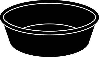 Empty plastic washbasin silhouette illustration.
Water container isolated.
Large basin.
Transparent background.SVG file.