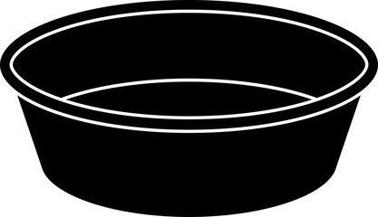 Empty plastic washbasin silhouette illustration.
Water container isolated.
Large basin.
Transparent background.SVG file.