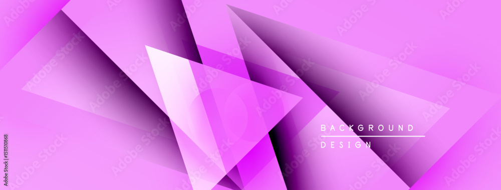 Aufkleber Abstract pink background features overlapping geometric shapes, creating dynamic visual texture. Gradient adds depth, modern aesthetic.