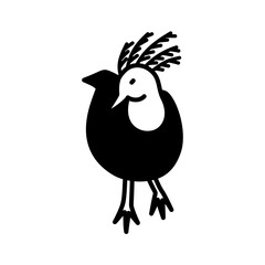 minimalist icon vector illustration of victoria crowned pigeon in doodle artline style. high resolution and editable perfect for symbol, logo, design element, sticker,  or poster