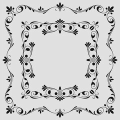 Decorative vintage frames and borders. Vector design. floral ornament.