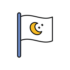 Eid Flag Icon vector stock illustration