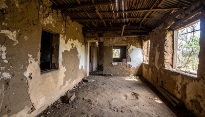 Obraz premium Abandoned Dark Residence of Maasai Elders in a Tribal Landscape