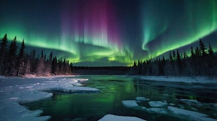 fantasy landscape with rainbow