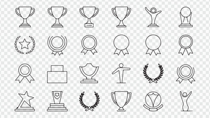 trophy icon set design symbols vector illustration