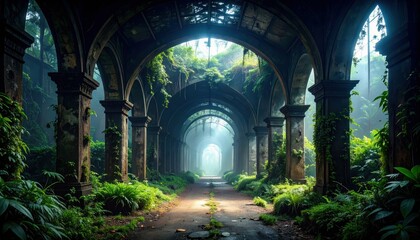 Fototapeta premium Abandoned Dark Plantation in Sri Lanka with Historical Horror Vibe