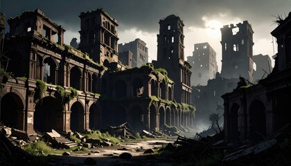 Dark Abandoned Ancient City in Syria Depicting War and Horror