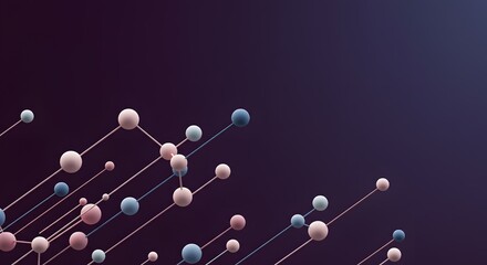 Abstract Network Connection Nodes and Lines Forming a Complex System, Digital Art Background