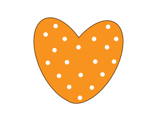 orange heart on a white background,
