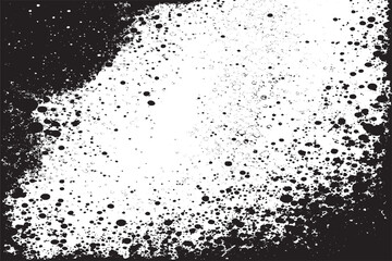 High-contrast abstract black and white splatter texture, perfect for grunge designs, posters, and backgrounds.