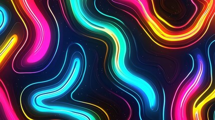 Fototapeta premium Abstract neon swirls (3)