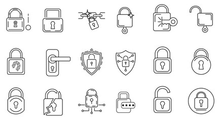Padlock icons set. vector. editable