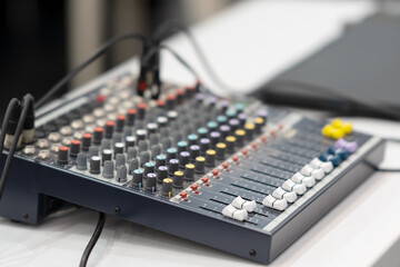 mixing console, sound control console, audio mixer