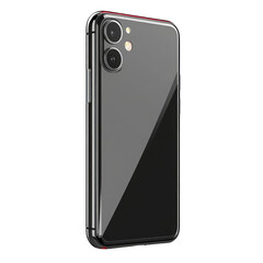 Sleek smartphone isolated on black background showcasing modern technology aesthetic