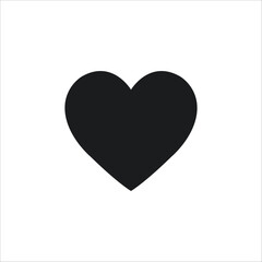 Solid Black Heart Vector Icon - Bold Love & Like Symbol Graphic