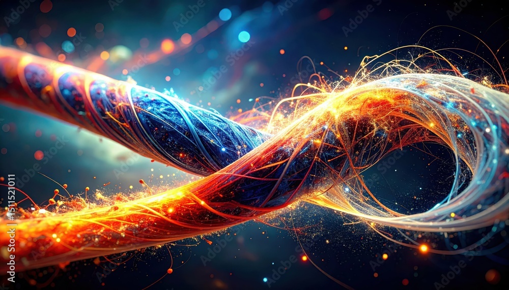 Poster abstract representation of cosmic strings in theoretical physics concept