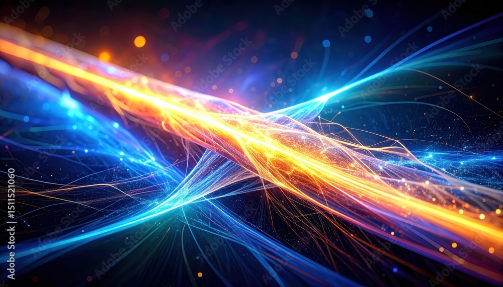 Poster abstract representation of cosmic forces in theoretical physics concepts