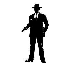 Mafia silhouette vector