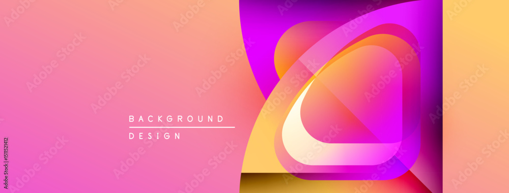 Leinwandbilder abstract gradient background. pink, purple, orange hues blend smoothly. overlapping shapes create dy